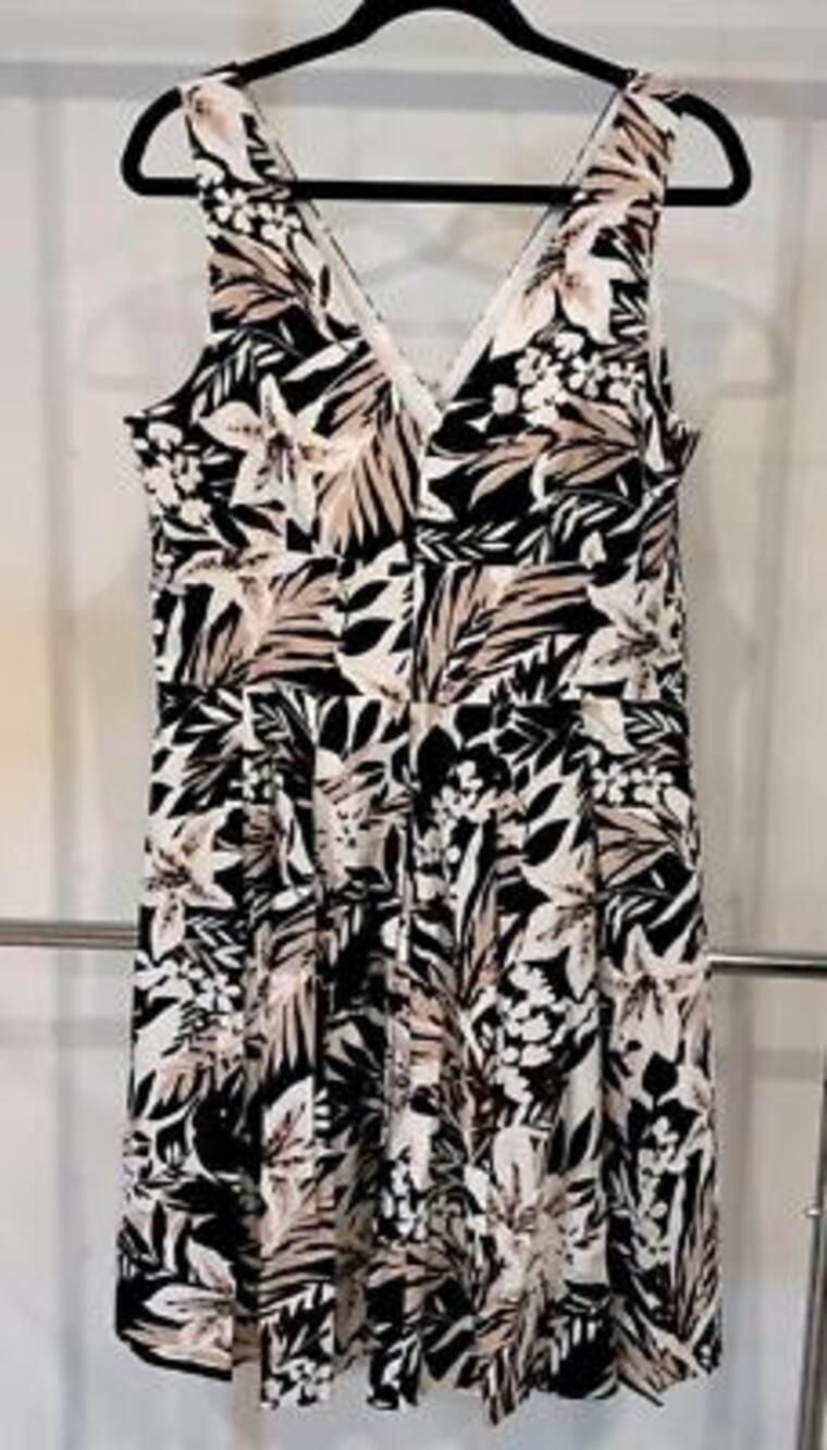 Floral Print A-Line Dress by WHBM - Size 14